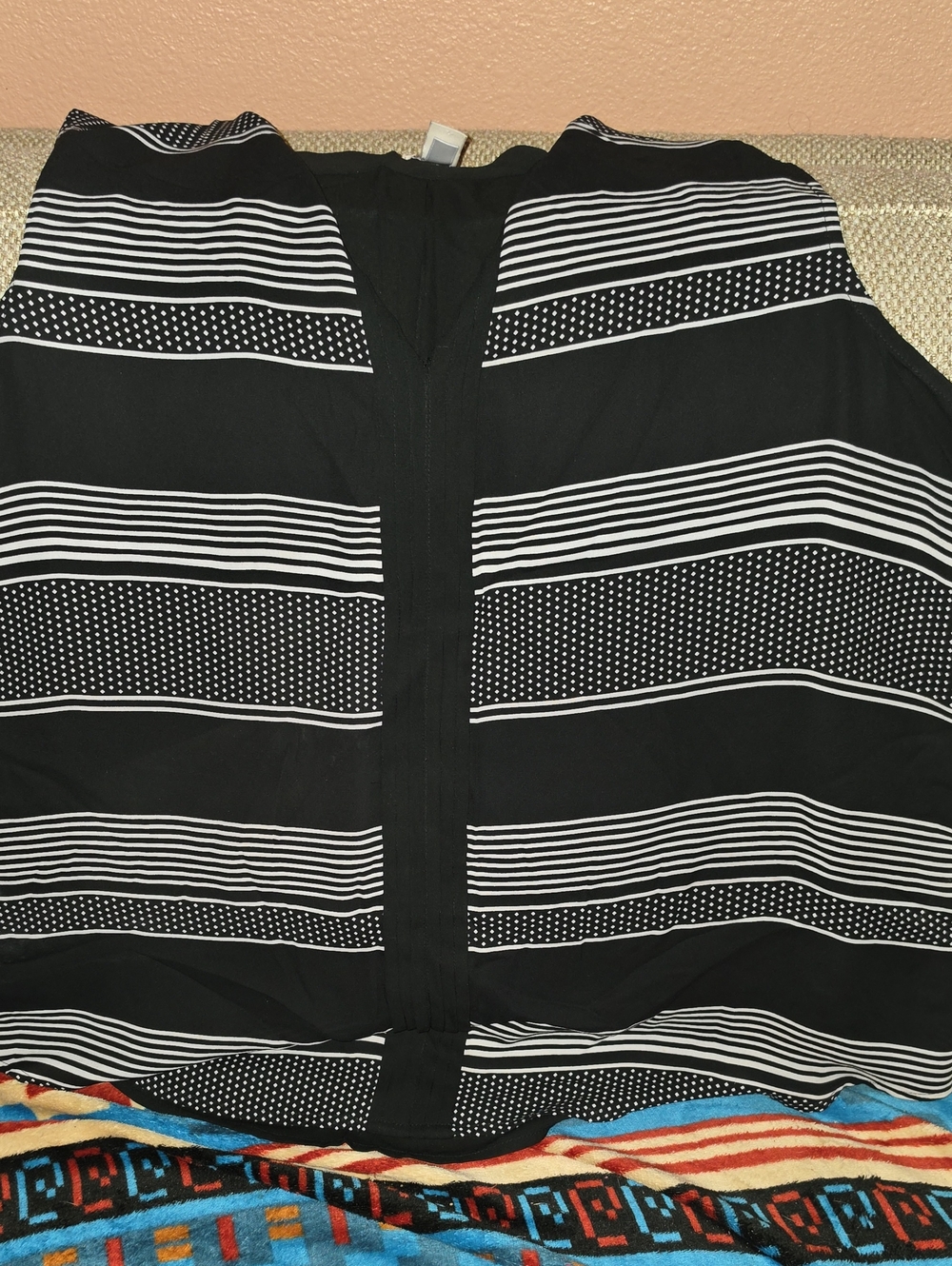 Chico's Black and White Striped Tank Top